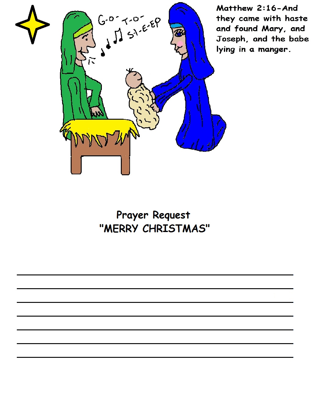 Christmas Prayer Request Printables